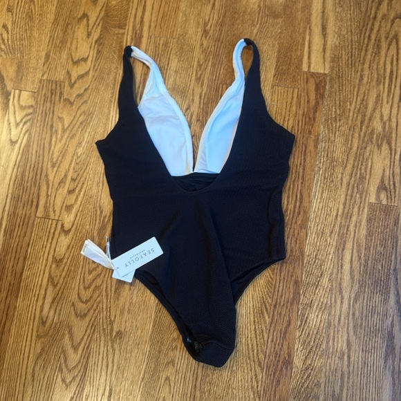 SEAFOLLY I Australia Slice Of Splice Deep V Neck One Piece - White swimsuit Cut - Picture 6 of 6